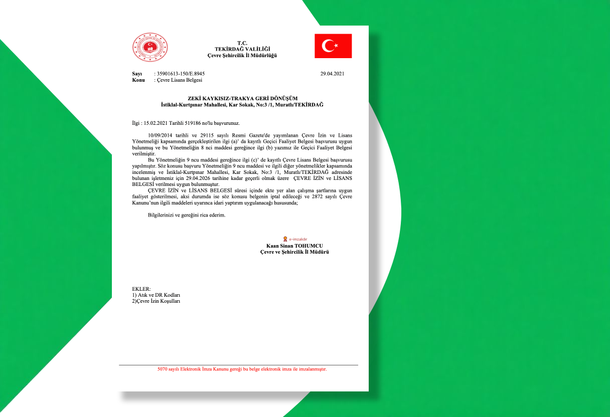 ISO 14001 Sertifikası